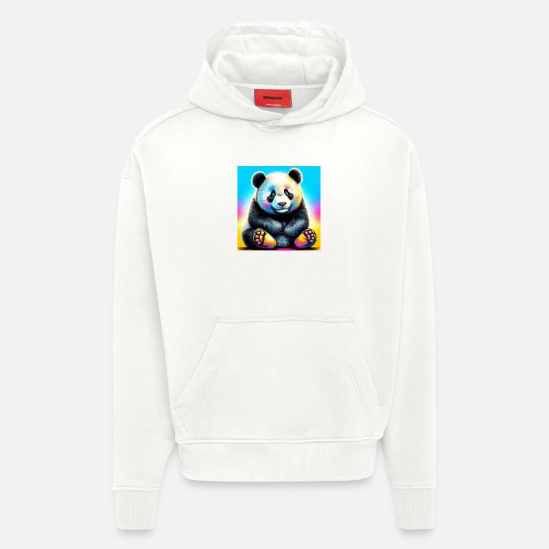 panda - Sweat à capuche bio épais oversize fabriqué en UE - OFF WHITE