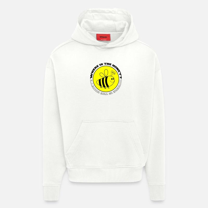 Bien Hvor er honningen - Heavyweight Oversized Organic hettegenser produsert i EU - OFF WHITE