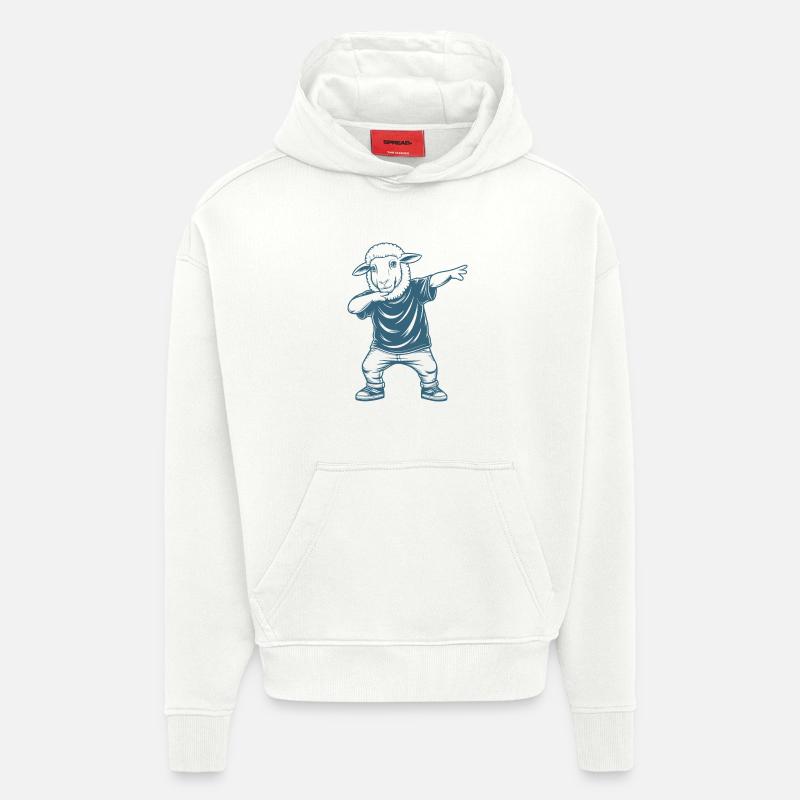 Tabbage de moutons - Sweat à capuche bio épais oversize fabriqué en UE - OFF WHITE