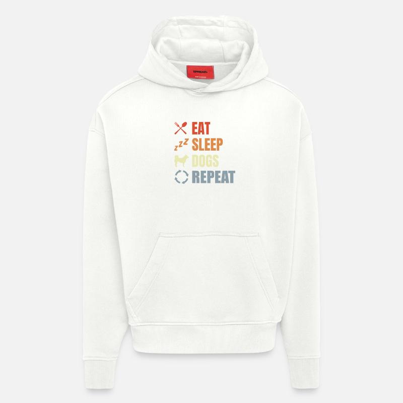 Routine de propriétaire de chien - Sweat à capuche bio épais oversize fabriqué en UE - OFF WHITE