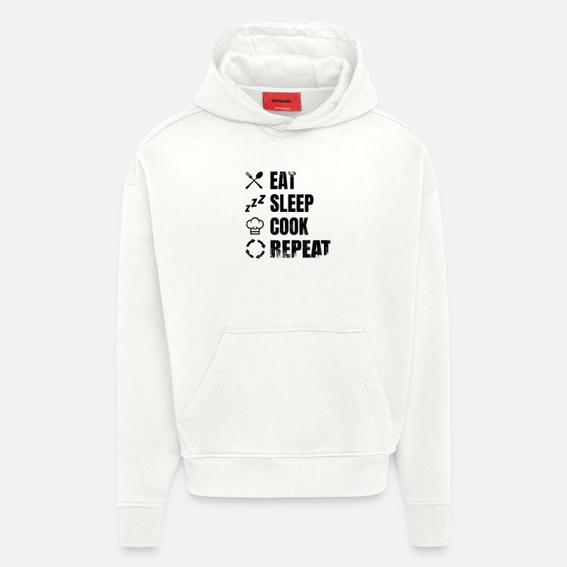 Plan de cuisson - Sweat à capuche bio épais oversize fabriqué en UE - OFF WHITE