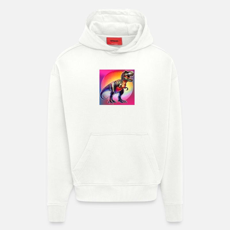 dinosaure - Sweat à capuche bio épais oversize fabriqué en UE - OFF WHITE