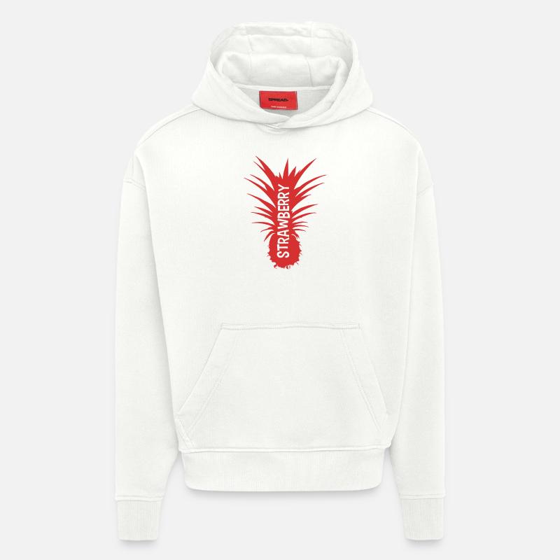 coupe rouge ErdbeereAnanas - Sweat à capuche bio épais oversize fabriqué en UE - OFF WHITE