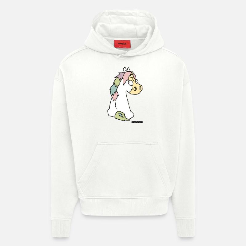 Cheval n ° 2 - Sweat à capuche bio épais oversize fabriqué en UE - OFF WHITE