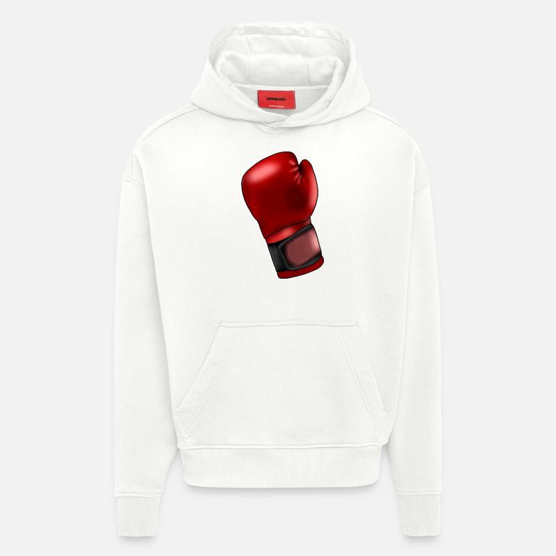 Gant de boxe - Sweat à capuche bio épais oversize fabriqué en UE - OFF WHITE