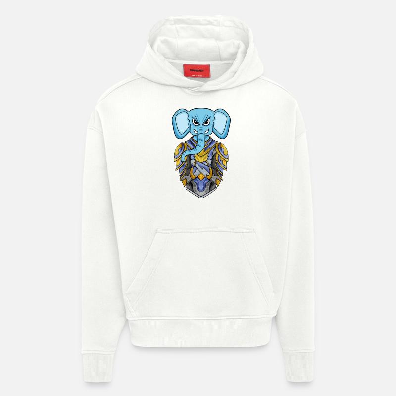 Ritter Elefant cool - Hoodie- made by SPREAD  - OFF WHITE