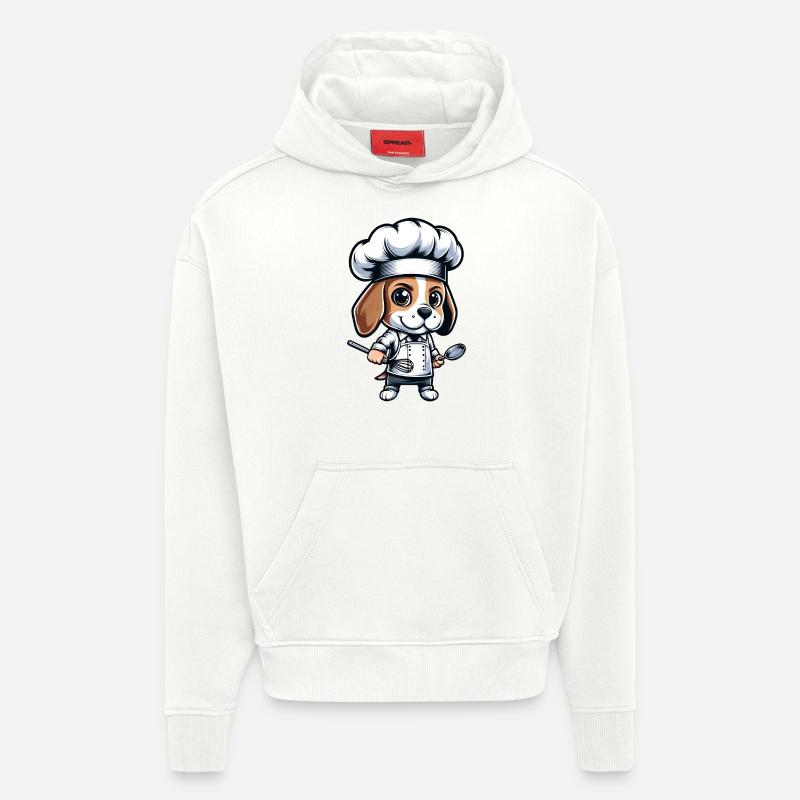 Cute Beagle Chef Comic Design - Hoodie- made by SPREAD - OFF WHITE