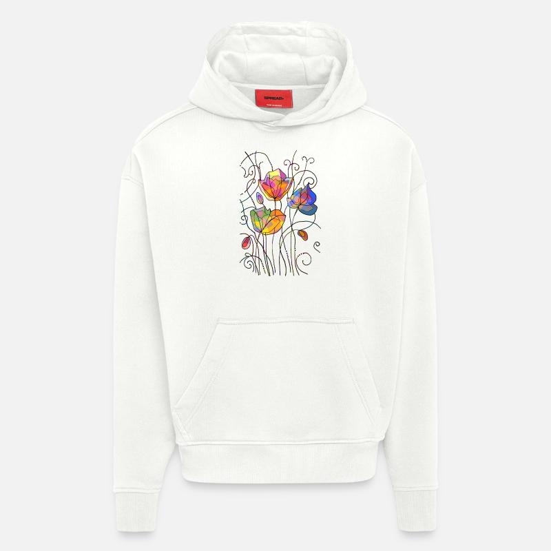 Blumen - Hoodie- made by SPREAD  - OFF WHITE