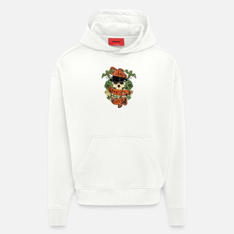 écouter les oiseaux de chanson - Sweat à capuche bio épais oversize fabriqué en UE - OFF WHITE