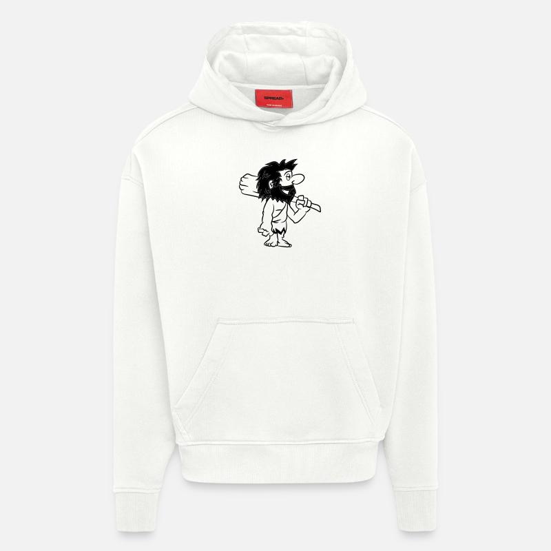 Steinzeitmensch witzig comic - Hoodie- made by SPREAD  - OFF WHITE