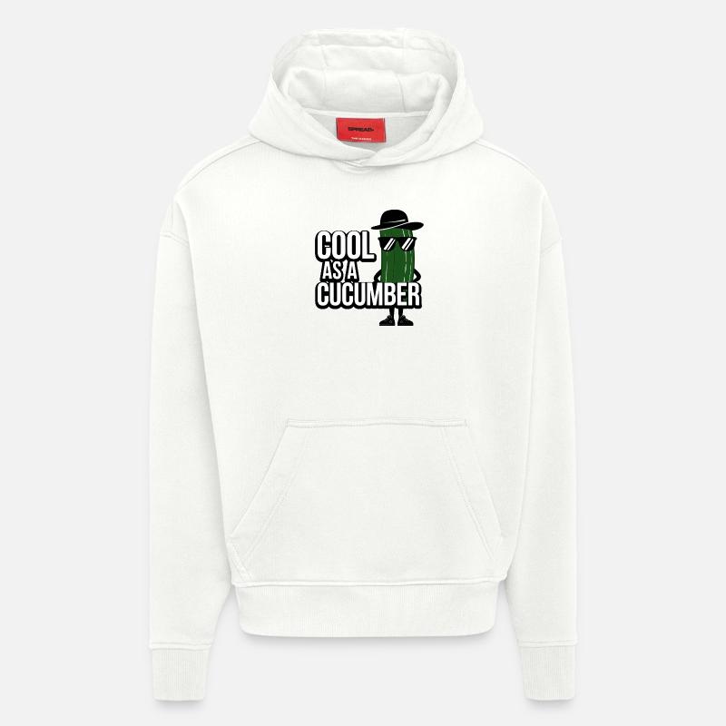 Cool comme un concombre - Sweat à capuche bio épais oversize fabriqué en UE - OFF WHITE