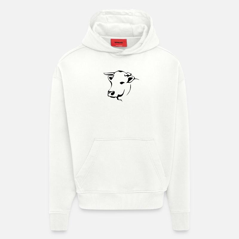 bœuf - Sweat à capuche bio épais oversize fabriqué en UE - OFF WHITE