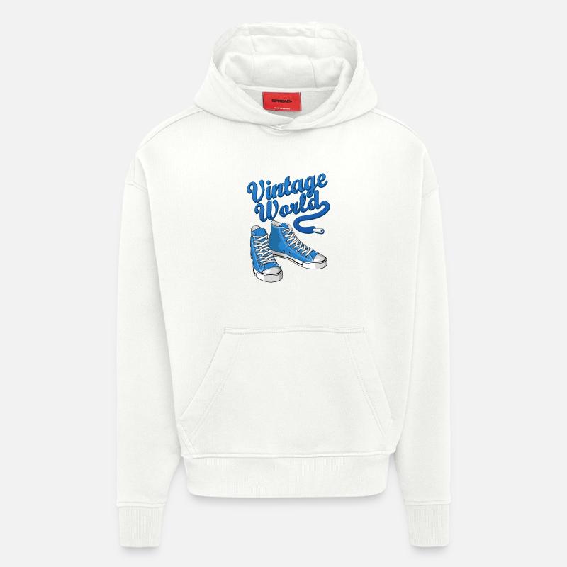 Baskets bleu cru - Sweat à capuche bio épais oversize fabriqué en UE - OFF WHITE