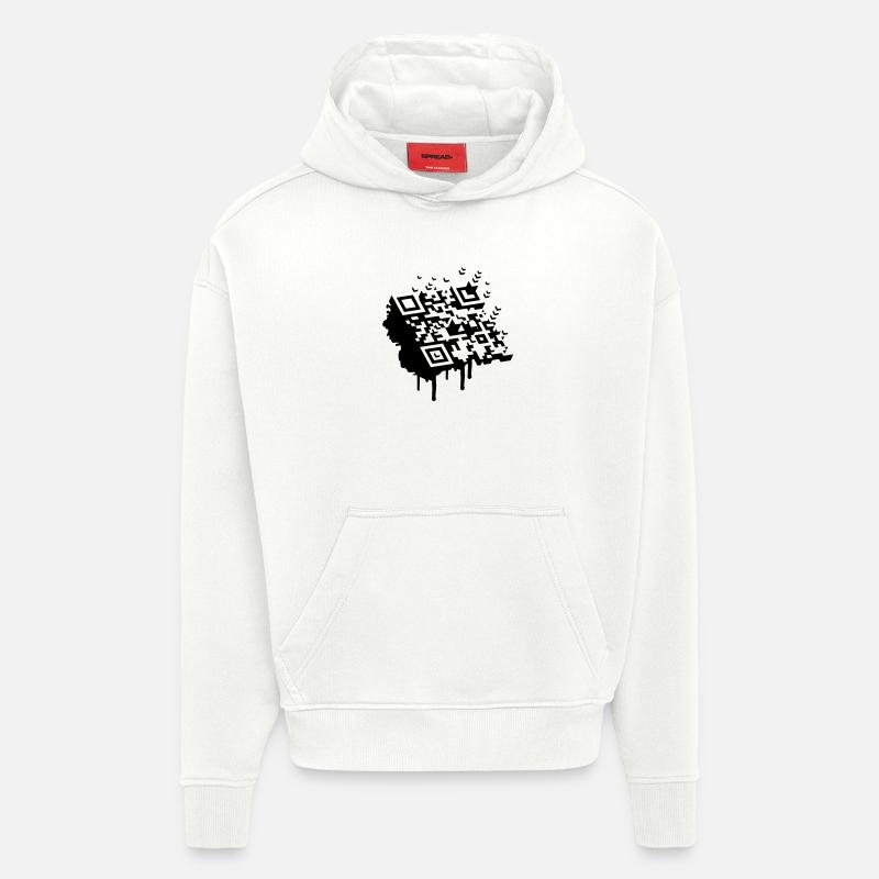 3D Barcode als Graffiti - Hoodie- made by SPREAD  - OFF WHITE