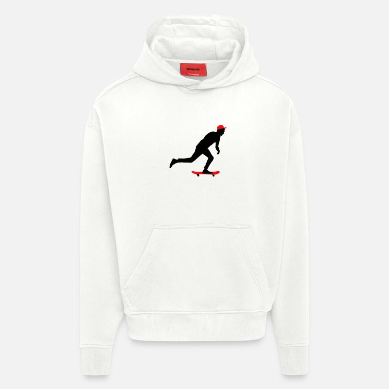 Skateboarding - Sweat à capuche bio épais oversize fabriqué en UE - OFF WHITE