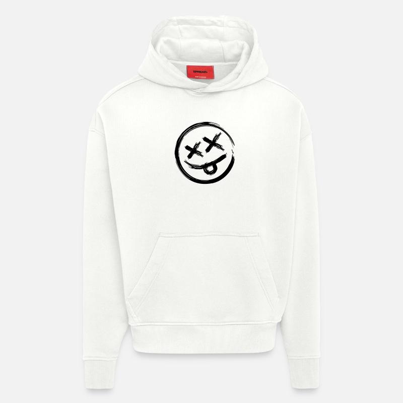 Sourire - Sweat à capuche bio épais oversize fabriqué en UE - OFF WHITE