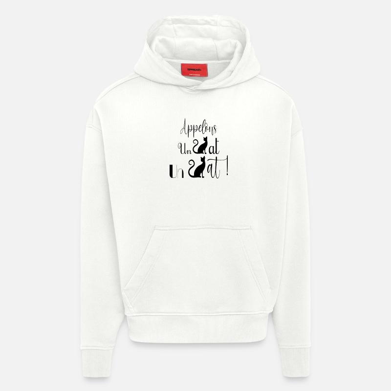 chat - Sweat à capuche bio épais oversize fabriqué en UE - OFF WHITE