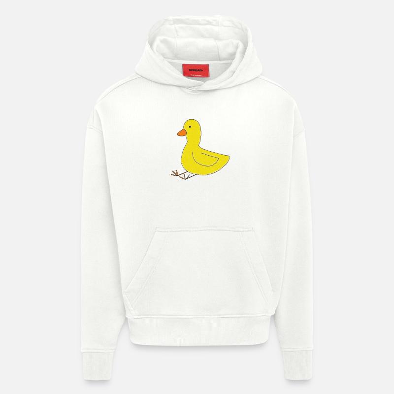 Impressionnisme de canard - Sweat à capuche bio épais oversize fabriqué en UE - OFF WHITE