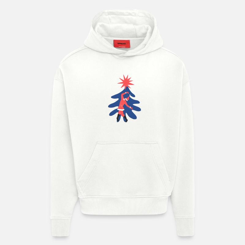 Père Noël dansant - Sweat à capuche bio épais oversize fabriqué en UE - OFF WHITE