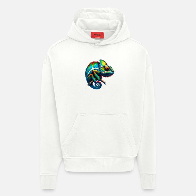 Caméléon - Sweat à capuche bio épais oversize fabriqué en UE - OFF WHITE