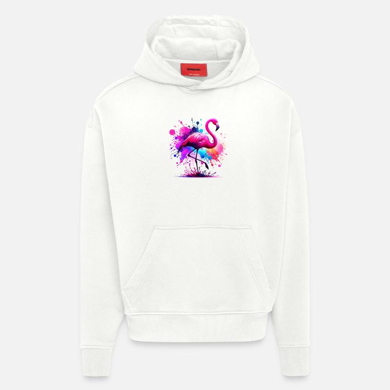 Flamant - Sweat à capuche bio épais oversize fabriqué en UE - OFF WHITE