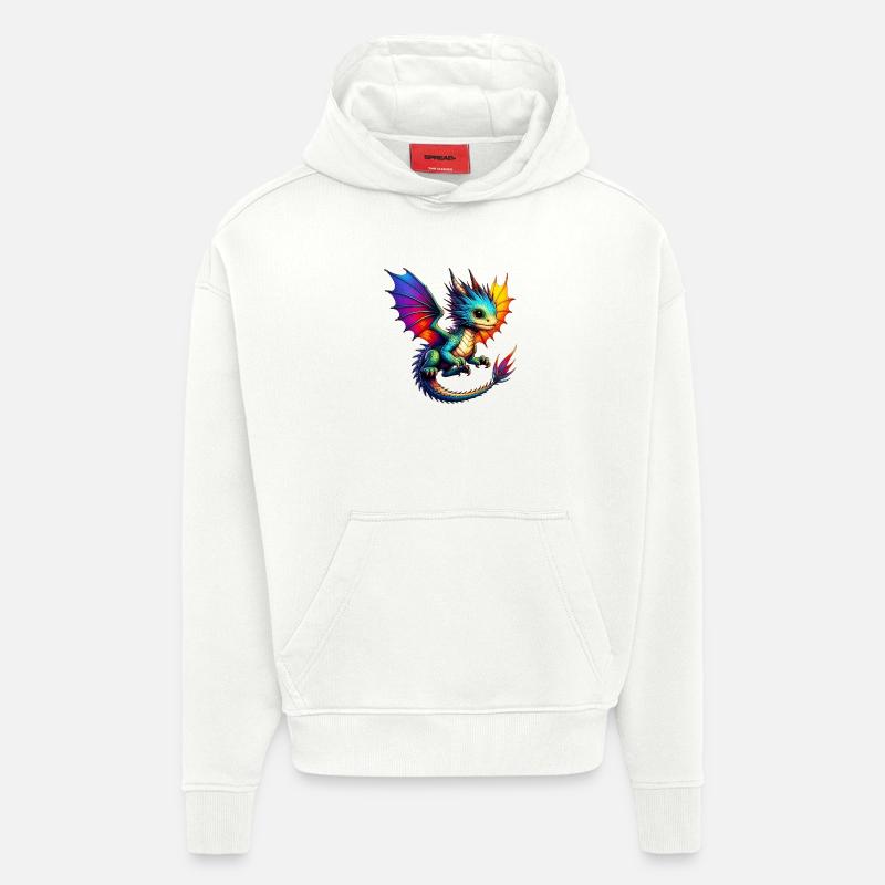 Dragon - Sweat à capuche bio épais oversize fabriqué en UE - OFF WHITE