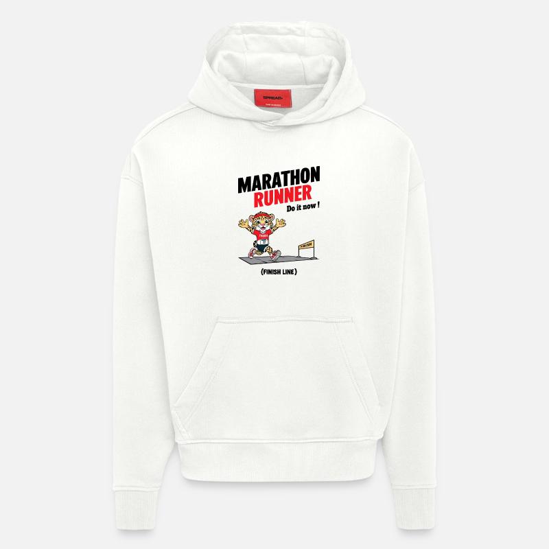 Leopard Marathon Läufer - Hoodie- made by SPREAD  - OFF WHITE