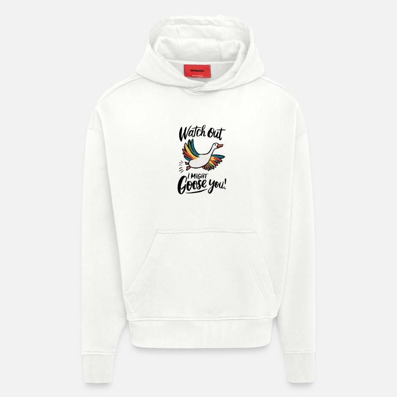 Attention, je pourrais vous énerver ! - Sweat à capuche bio épais oversize fabriqué en UE - OFF WHITE