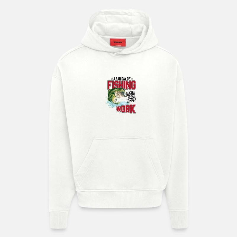 Fishing against everyday work - Hoodie- made by SPREAD  - OFF WHITE