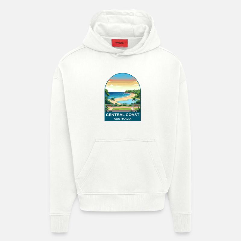 Central Coast Australien Strandreiseplakat - Hoodie- made by SPREAD  - OFF WHITE