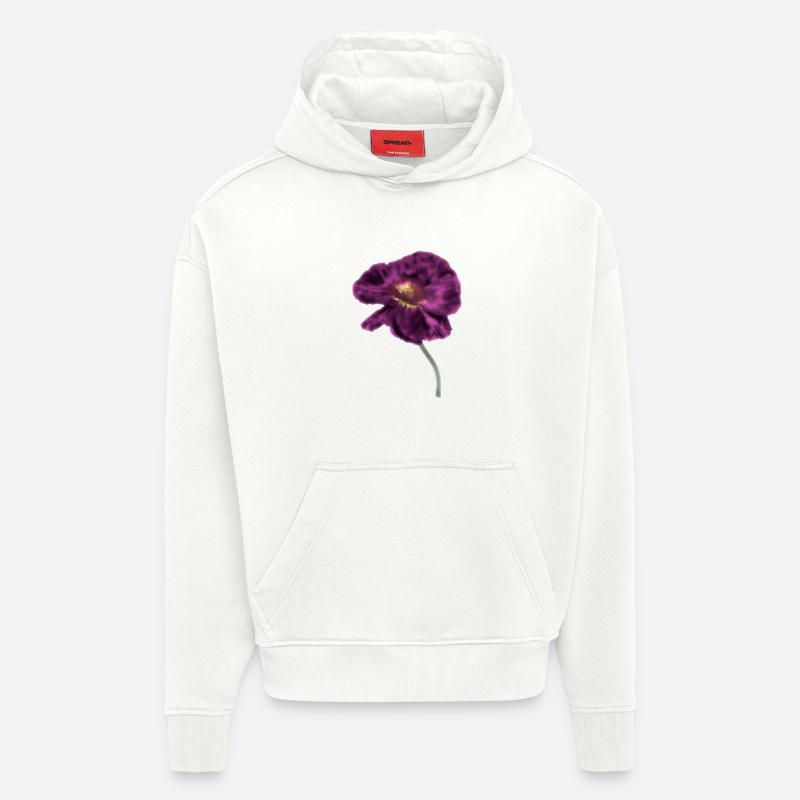 Pavot magenta intense - Sweat à capuche bio épais oversize fabriqué en UE - OFF WHITE