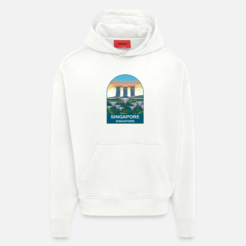 CTY02059 - Sweat à capuche bio épais oversize fabriqué en UE - OFF WHITE
