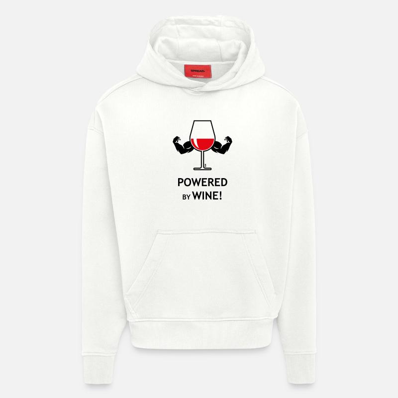 Propulsé par le vin ! - Sweat à capuche bio épais oversize fabriqué en UE - OFF WHITE