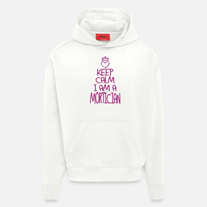 Keep Calm Undertaker - Sweat à capuche bio épais oversize fabriqué en UE - OFF WHITE