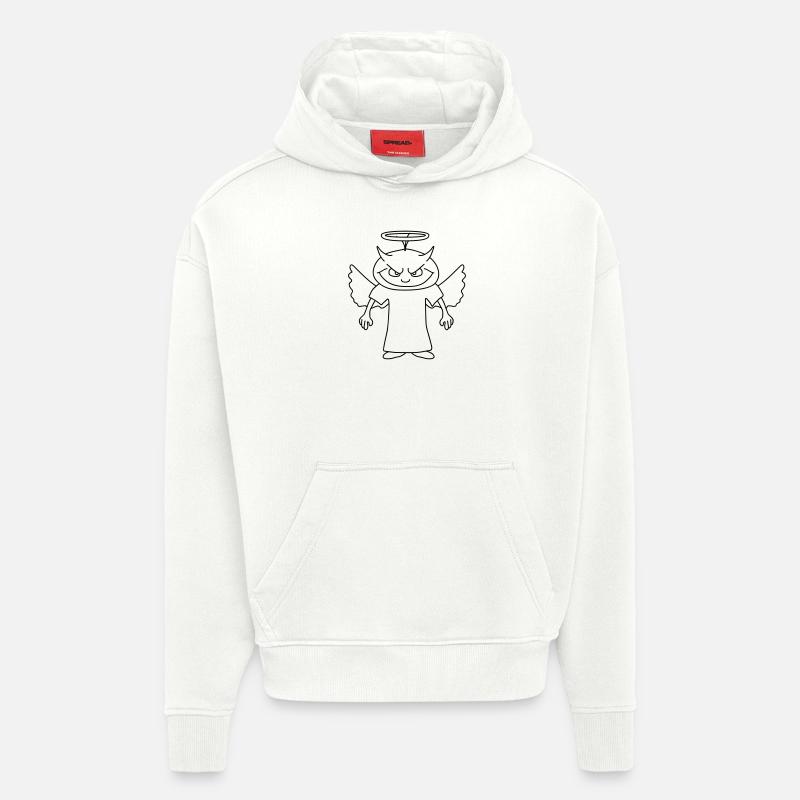 Devil Angel - Sweat à capuche bio épais oversize fabriqué en UE - OFF WHITE