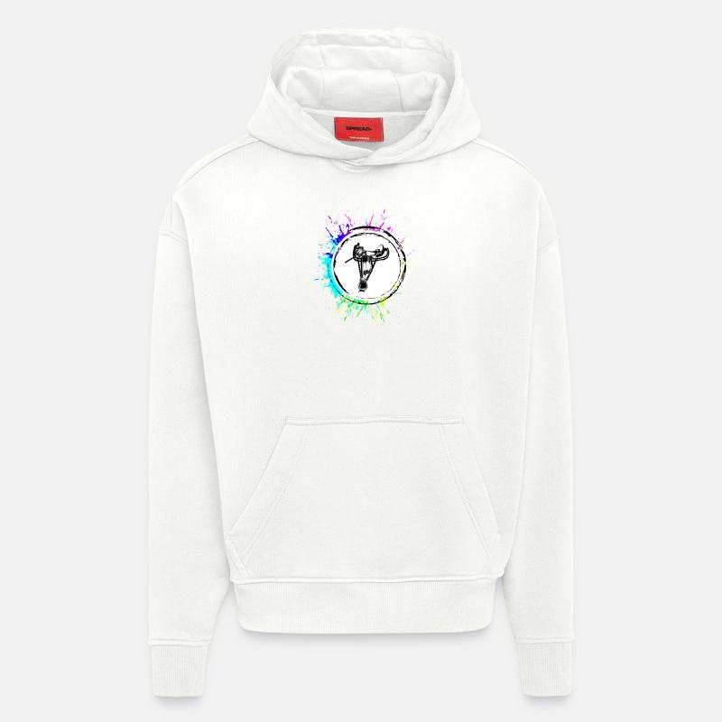 Sattel Symbol - Hoodie- made by SPREAD  - OFF WHITE