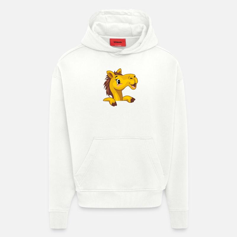 Joyeux coup d’œil bébé chameau - Sweat à capuche bio épais oversize fabriqué en UE - OFF WHITE