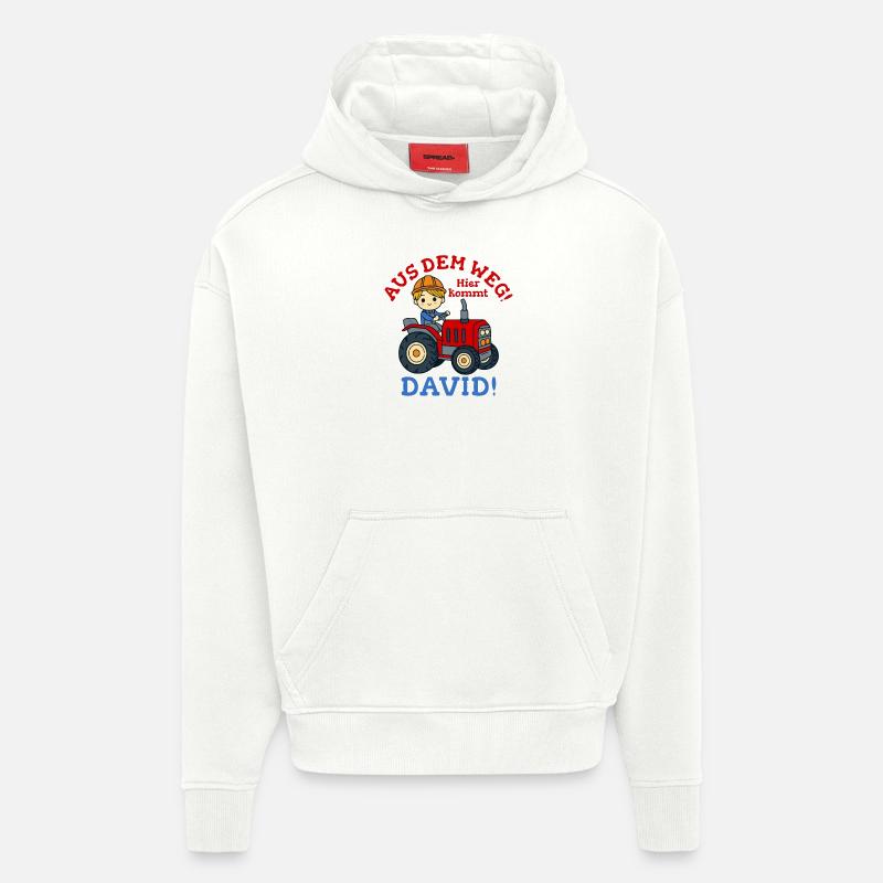 David Name Traktor - Hoodie- made by SPREAD  - OFF WHITE