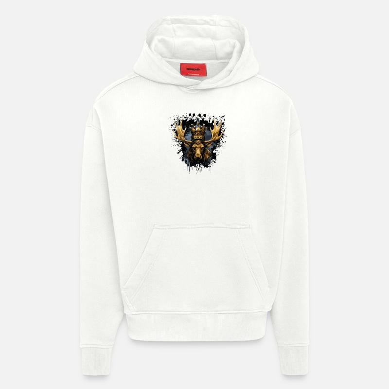 Couronne d’orignal - Sweat à capuche bio épais oversize fabriqué en UE - OFF WHITE