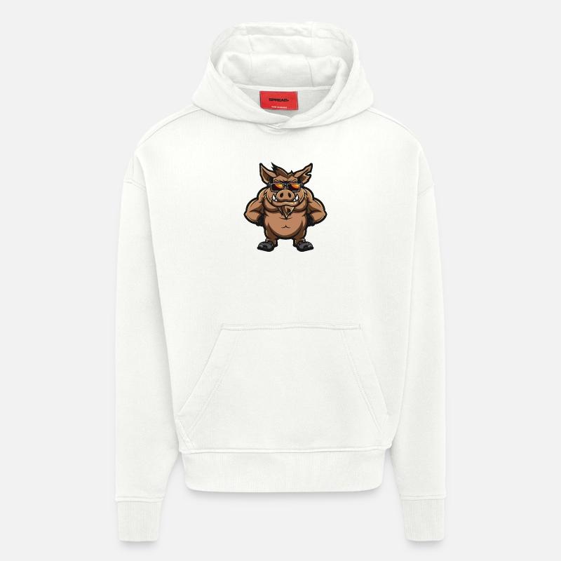 Wild Boar Pig Cool Comic - Hoodie- made by SPREAD - OFF WHITE