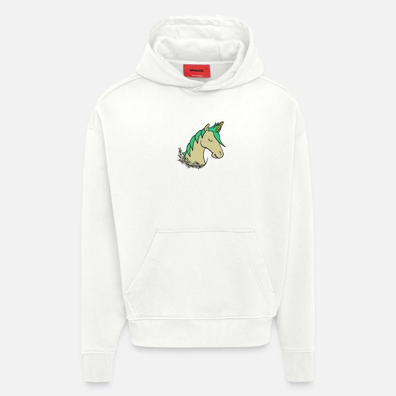 Uni-Corn - Sweat à capuche bio épais oversize fabriqué en UE - OFF WHITE