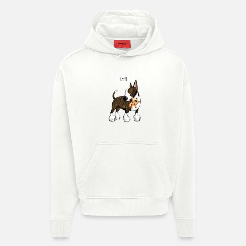 Mignon Bullterrier - Sweat à capuche bio épais oversize fabriqué en UE - OFF WHITE