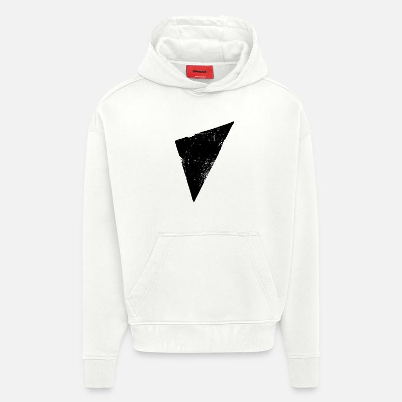 Triangle | Polygone | Triangle - Sweat à capuche bio épais oversize fabriqué en UE - OFF WHITE