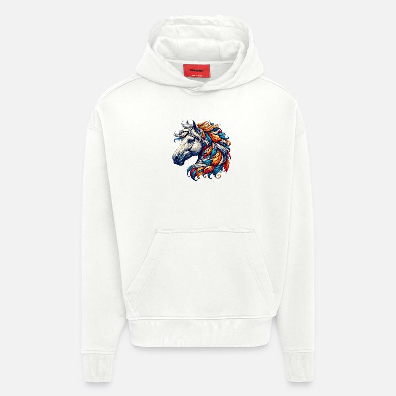 Cheval - Sweat à capuche bio épais oversize fabriqué en UE - OFF WHITE