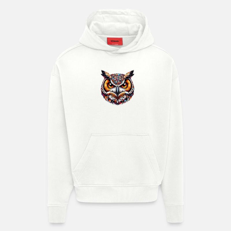Hibou - Sweat à capuche bio épais oversize fabriqué en UE - OFF WHITE