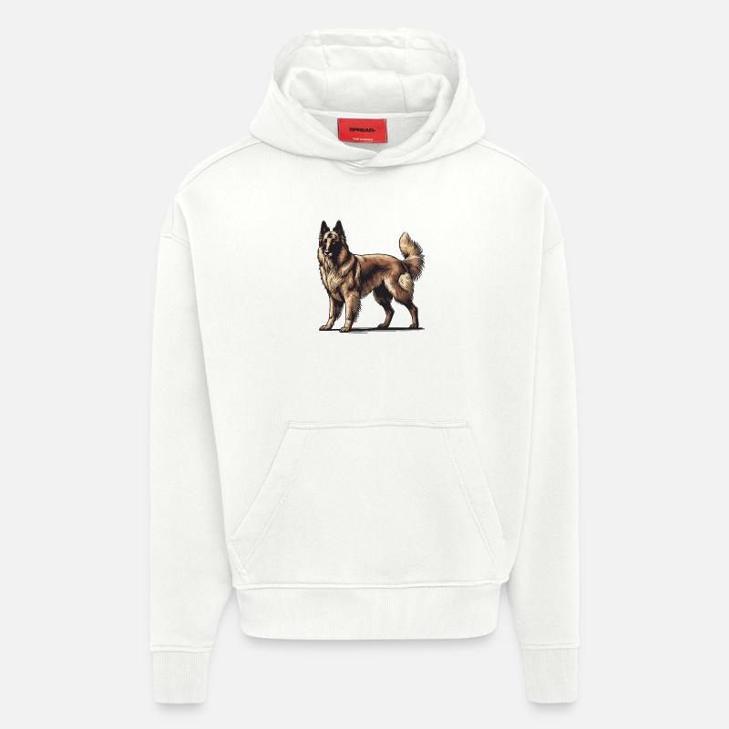 Chien de berger - Sweat à capuche bio épais oversize fabriqué en UE - OFF WHITE