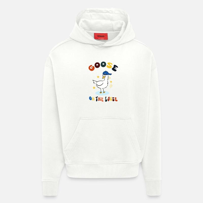 Oie en liberté - Sweat à capuche bio épais oversize fabriqué en UE - OFF WHITE