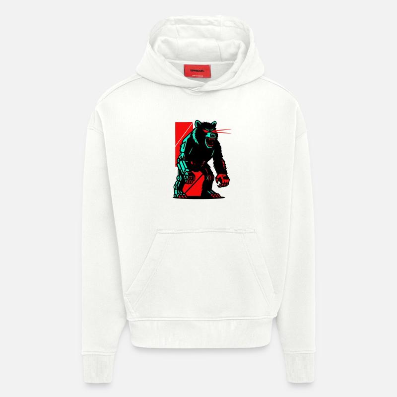 Mecha Techno Bear - Hoodie- made by SPREAD  - OFF WHITE