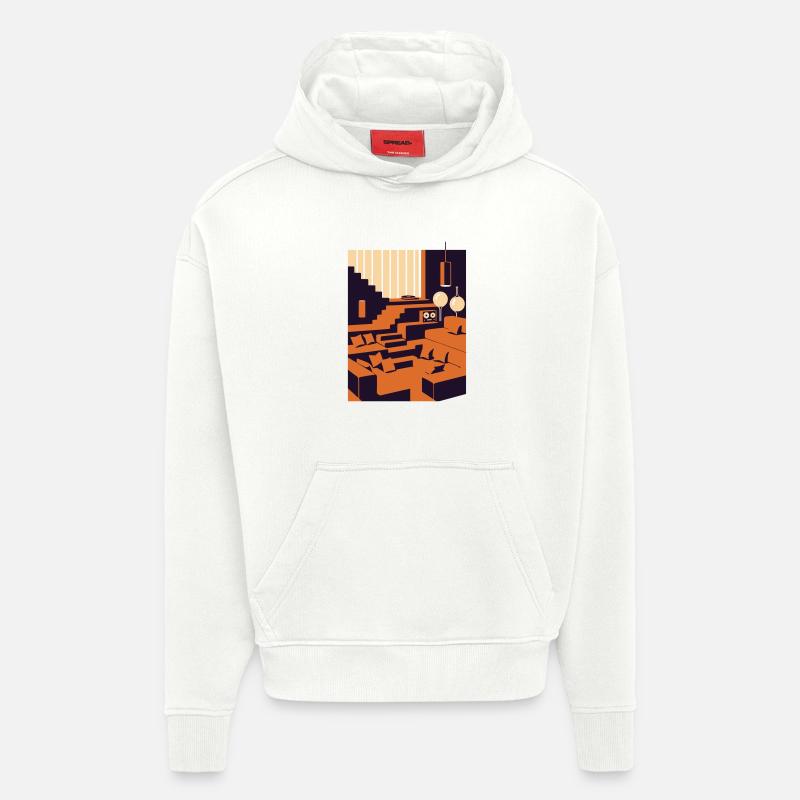 Rêve de design d’intérieur - Sweat à capuche bio épais oversize fabriqué en UE - OFF WHITE