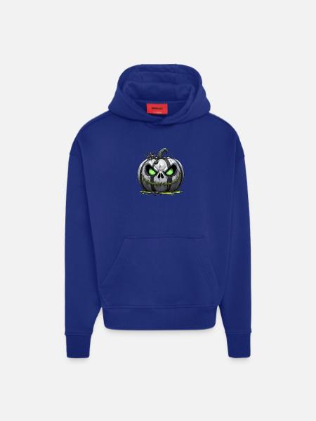 Grim Pumpkin Zombie with Green Eyes - Hoodie- made by SPREAD - OFF WHITE